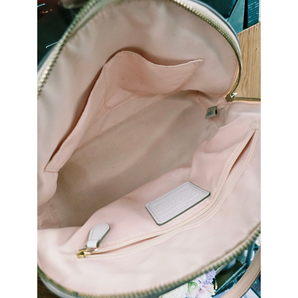 Coach Cora Domed Satchel Medium Apricot Chalk Good Crossgrain Leather F34491 - Picture 11 of 16